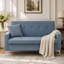Canapé deux places Varlune 145 cm avec rangement, canapé moderne rembourré 2 places avec coussin, coussin à ressorts, pieds en métal argenté et capacité de charge de 159 kg.-1347089617