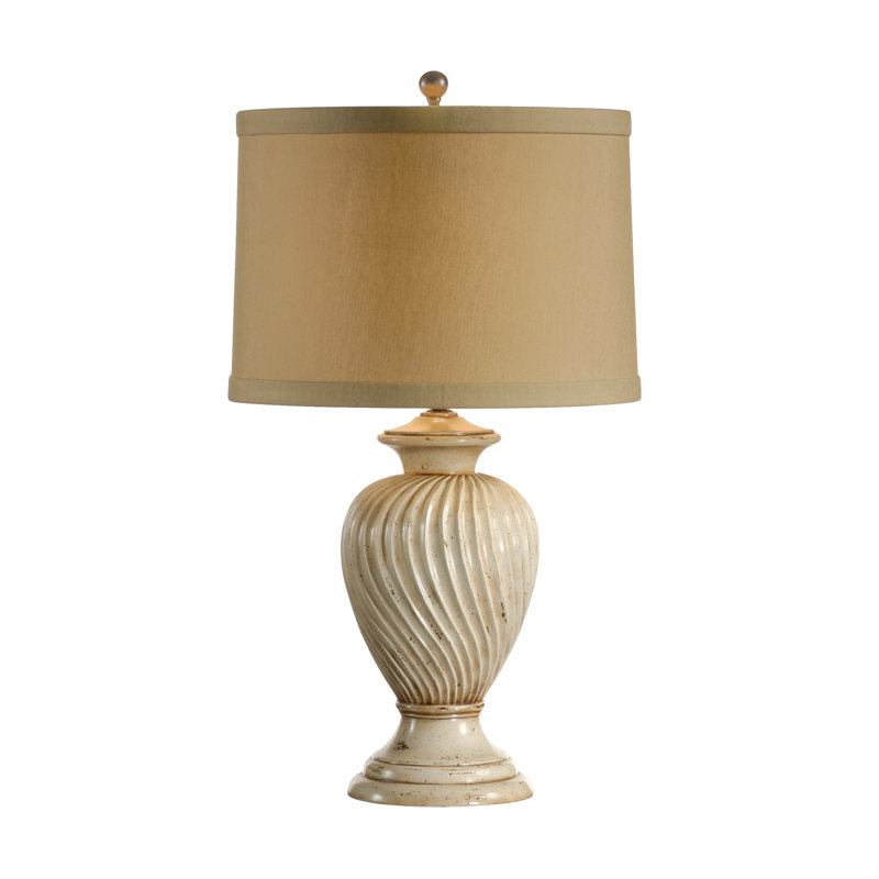 Lampe de table 30 po blanc vieilli