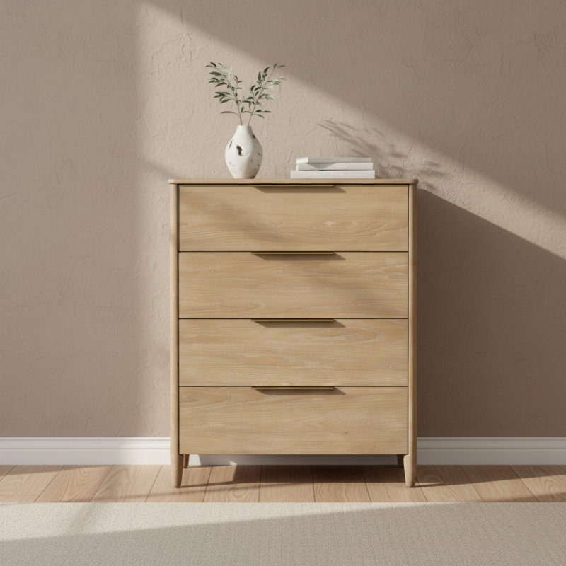 Commode 4 tiroirs Lylie, sable