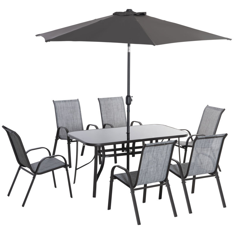 Raenae 6 - Person Patio Dining Set with Rectangular Table , Cushions Included
