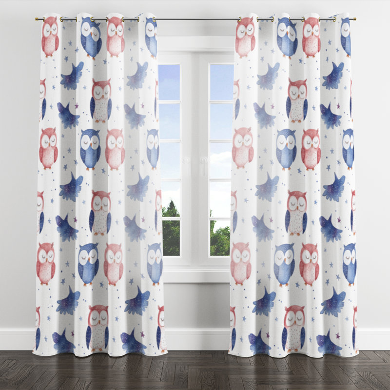 Rideau obscurcissant Kids Kids - rideau à œillets Nocturnal Pastel Owls - 1 panneau, L 52 po x L 63 po, Œillets dorés