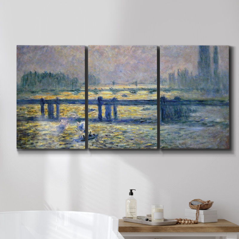 La route que nous choisissons, ensemble de 3 toiles encadrées sur toile, H 48 po x l 96 po x P 2 po