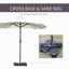 Parasol de patio rectangulaire extérieur en acier 15 'avec base, protection solaire et manivelle pour terrasse-1567295429