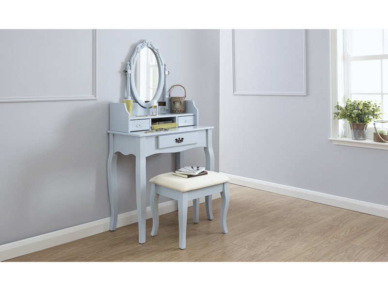 Arnold Dressing Table with Mirror, Duck Egg Blue