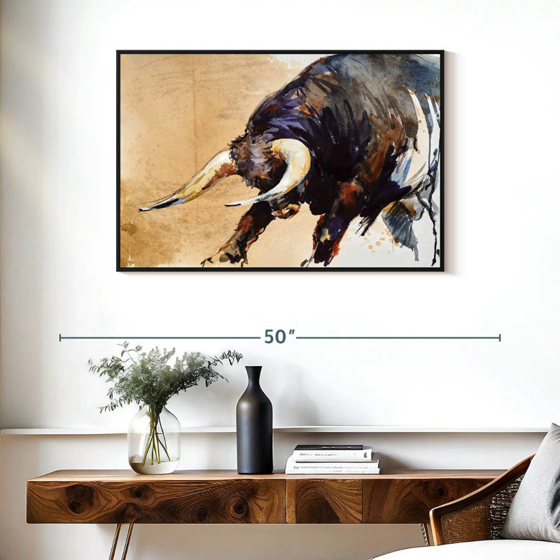 Raging Bull, 25" H x 37" W