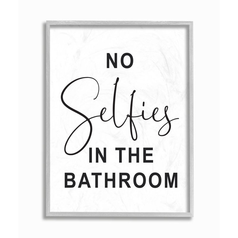 «No Selfies» par lettré et doublé - reproduction d'art texturée, H 14 po x l 11 po x P 1,5 po, Estampe numérique Farmhouse