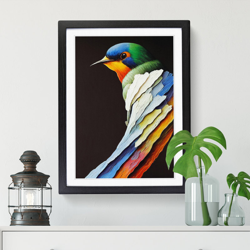 Swallow Bird Vol.3 1 Piece Single Picture Frame Painting, 64cm H x 46cm W x 2cm D, Walnut