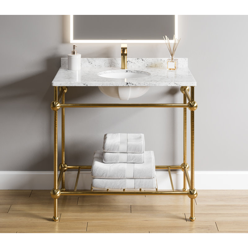 Shannon 36" Gold Freestanding Single Bathroom Vanity Base