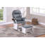 Fauteuil oscillant avec repose-pieds en microfibre gris-1180267131-1180267132