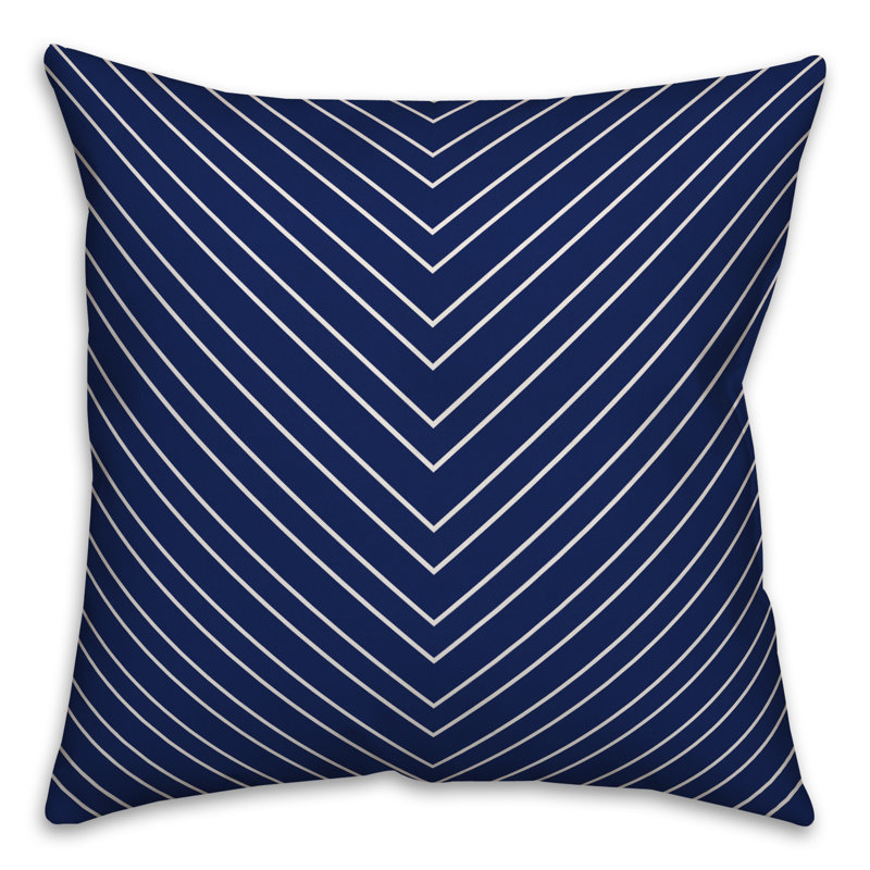 Housse de coussin Chevron, 16 po x 1 po, Bleu, Polyester / bourre en polyester