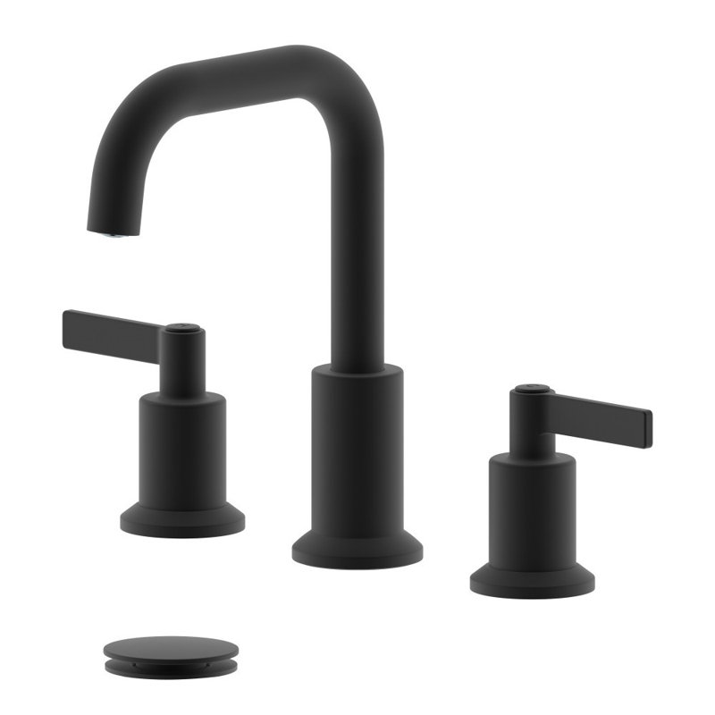 Konya 2-handle Bathroom Faucet with Drain Assembly, Matte Black