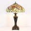 Lampe de table en vitrail Tiffany 16 x 16 x 24 pouces, libellule rouge, bureau, chambre à coucher, salon, lampe de lecture antique
