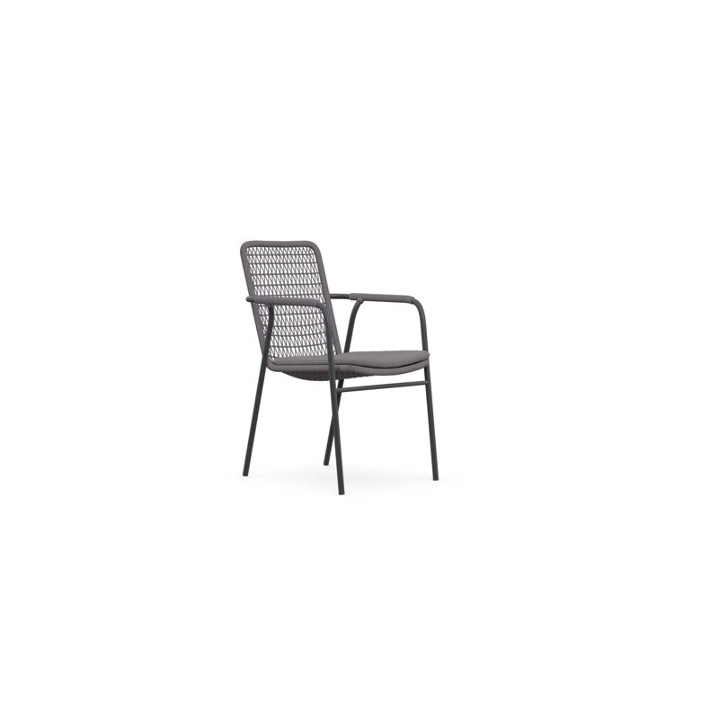 Milos Stackable Dining Chair + Smoke Cushion