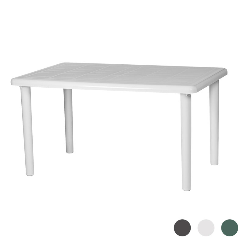 Rectangular Outdoor Dining Table , 90cm cm W 140cm cm D, White