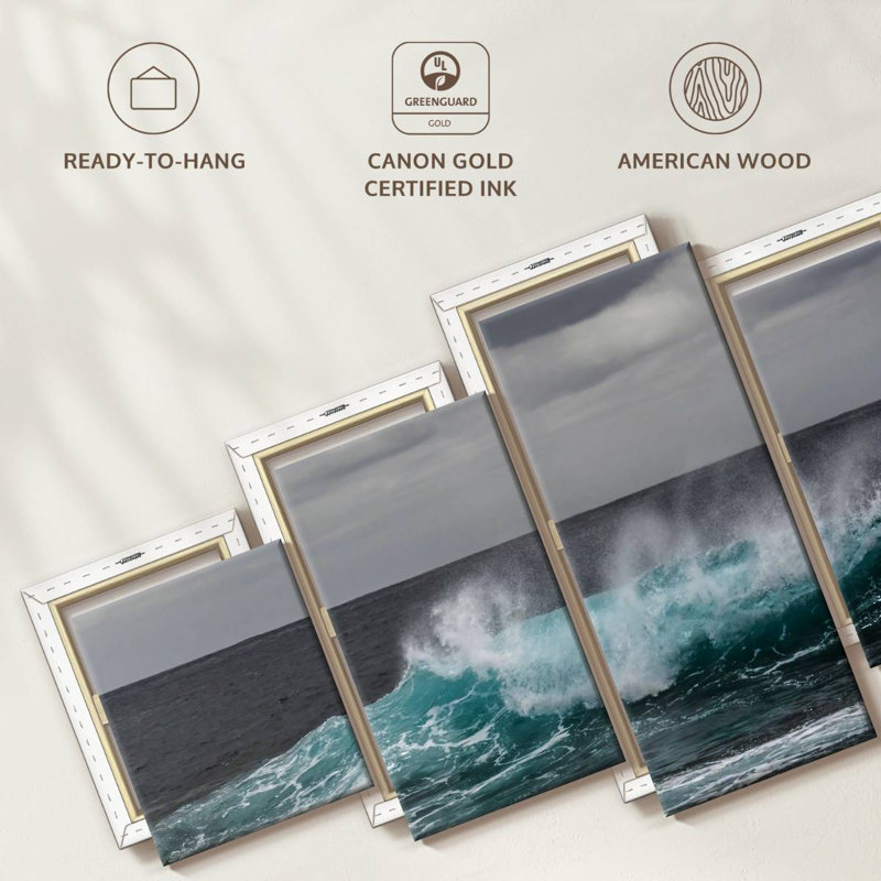 Ensemble de 5 pièces Ocean Wave Pop sur toile, H 80 po x l 36 po x P 1,25 po