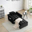 Fauteuil convertible 3 en 1, dossier réglable, noir, résine et rembourrage en bois massif, fauteuil inclinable de style moderne pour le salon 1, velours noir, petits espaces compacts, installation facile, polyvalence-150998527