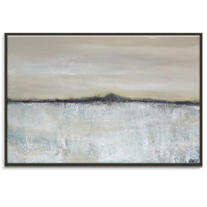 Art Landscape 1 Piece Painting on Canvas, 102cm H x 152cm W, Black Floater Frame