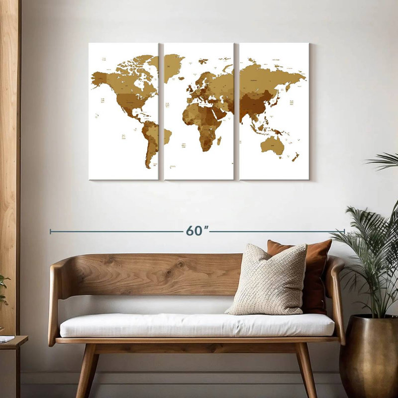 Carte du monde Aliaz, H 28 po x l 45 po