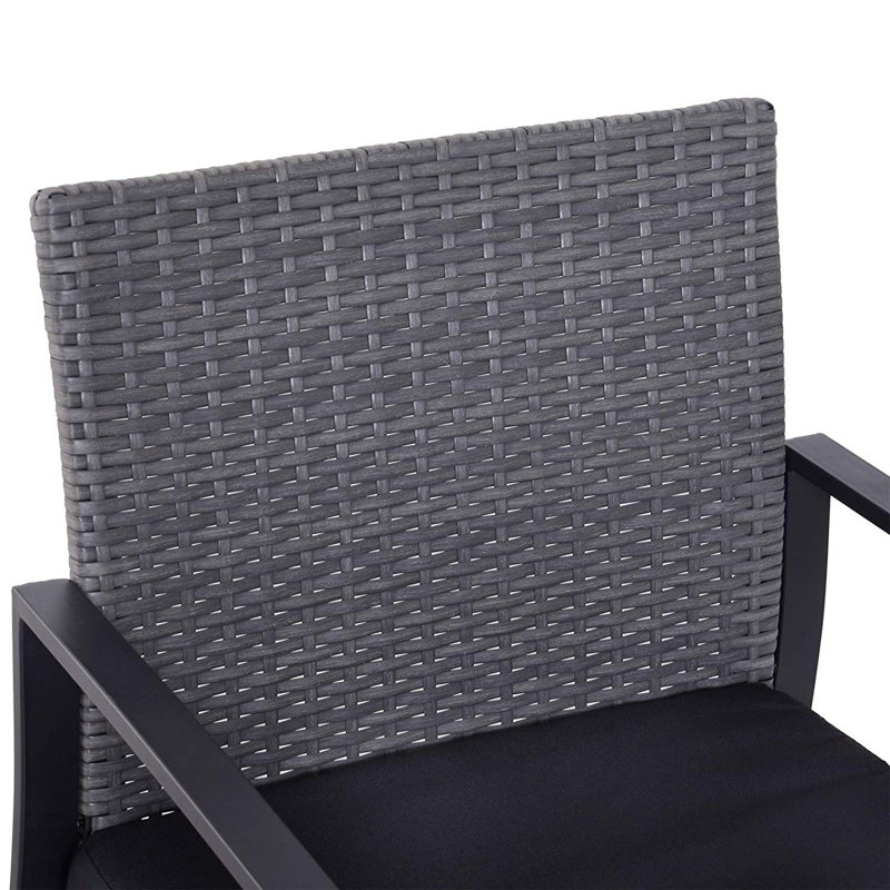 Taube 2 Seater Rattan Conversation Set, Grey
