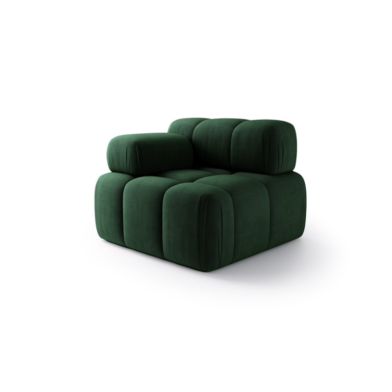 Velvet Accent Chair, Dark Green
