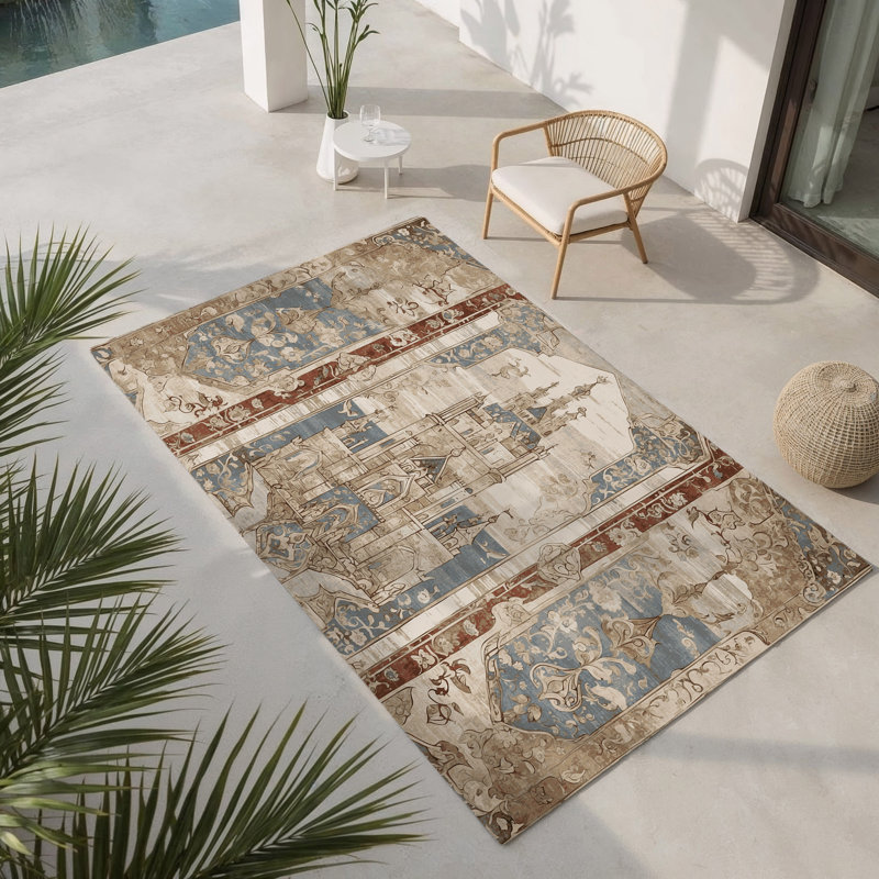 Tapis intérieur et extérieur Oceanview Keep, Rectangle 5' x 7'