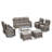 Heritage Haven 8-Pieces PE Wicker Outdoor Patio Conversation Set With 6" Thickness Cushions-314771021