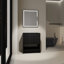 Meuble-lavabo de salle de bain de 76 cm (30 po), autoportant à 2 portes en chêne noir, contreplaqué à considérer. Meuble-lavabo de 76 cm (30 po), chêne à 2 portes, Symptom