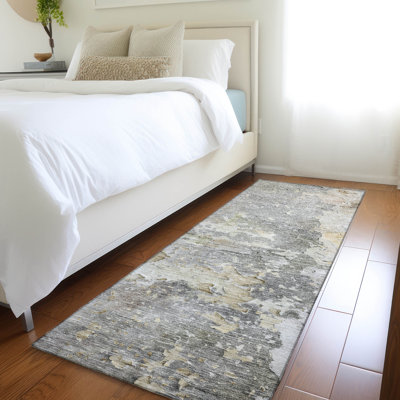 Machine Washable Indoor/Outdoor Claudian ACN1234 Gray Rug