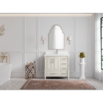 Aberdeen 36'' Single Bathroom Vanity with Quartz Top