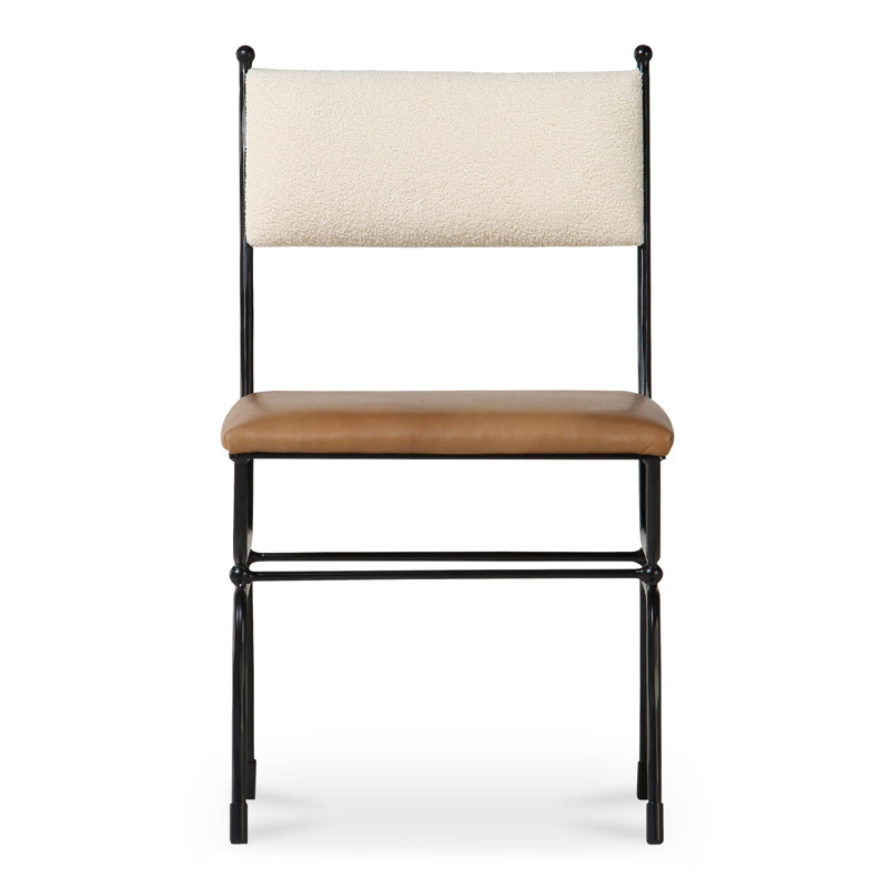 Posta Dining Chair Beige, Brown Top Grain Leather