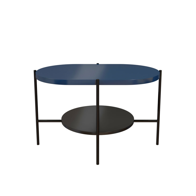 Borealis Four Leg Coffee Table with Storage, Navy/Black