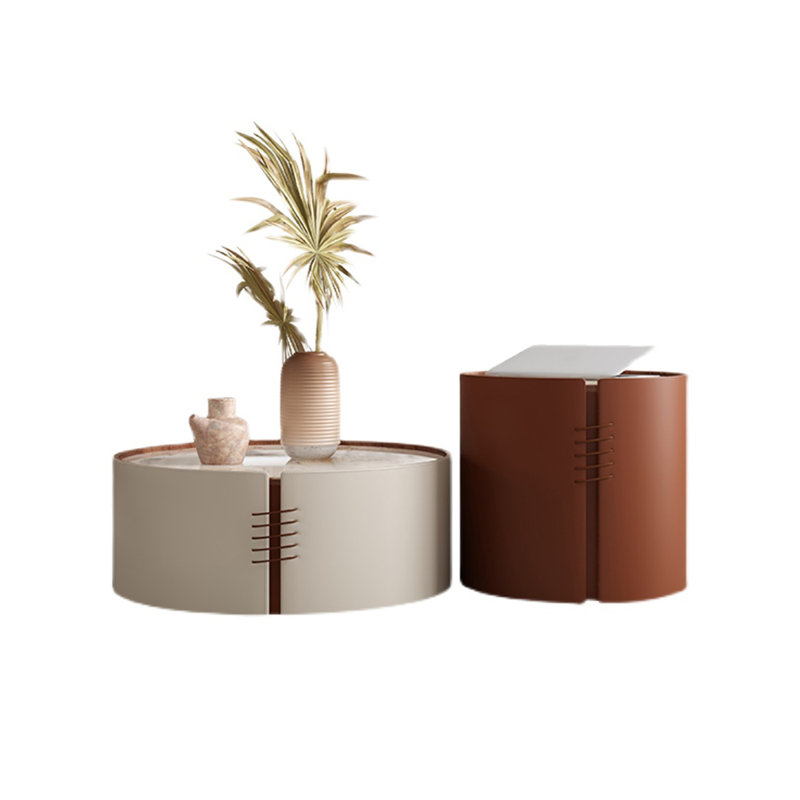 Table basse circulaire de style nordique