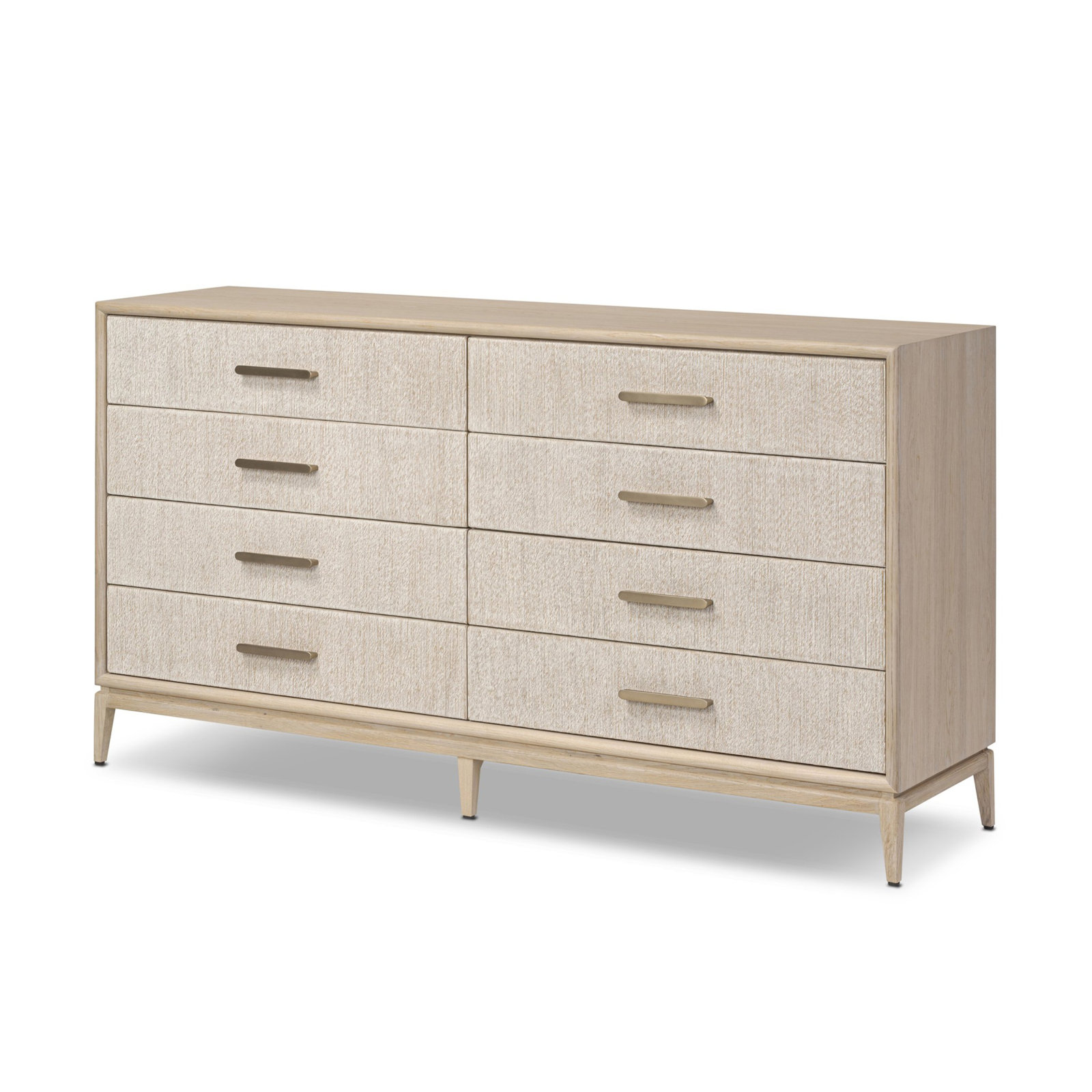 70" Oak 8-Drawer Dresser, Natural Oak Veneer