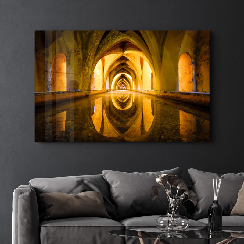 Élégante peinture murale en verre trempé de 13,8 po x 21,7 po | 100% verre trempé, épaisseur: 0,16 pouce | Imprimé UV pour des couleurs éclatantes | Parfait pour la décoration intérieure, le salon et les espaces de bureau