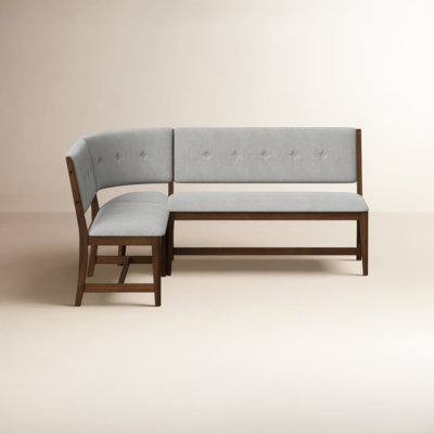 Curved Dining Bench Mid-Century Modern Upholstered Curved Bench