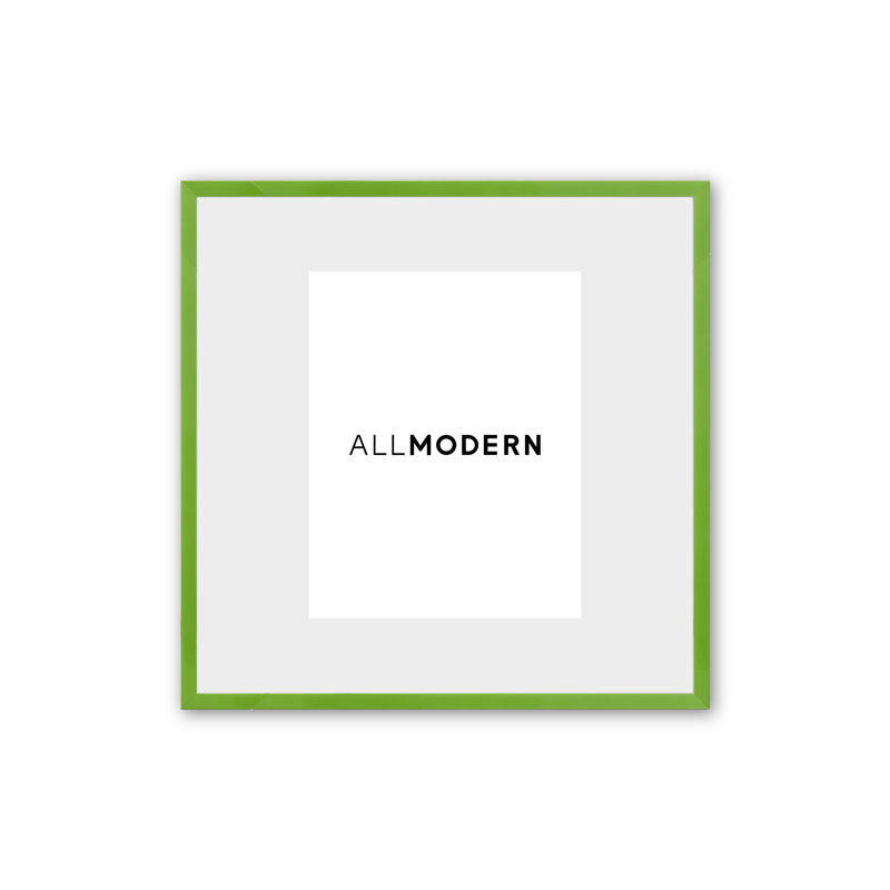 Benny Solid Wood Picture Frame, Fresh Lime, Included Mat, 17.75" x 17.75"