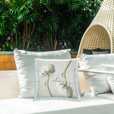 Floral Outdoor Throw Pillow
