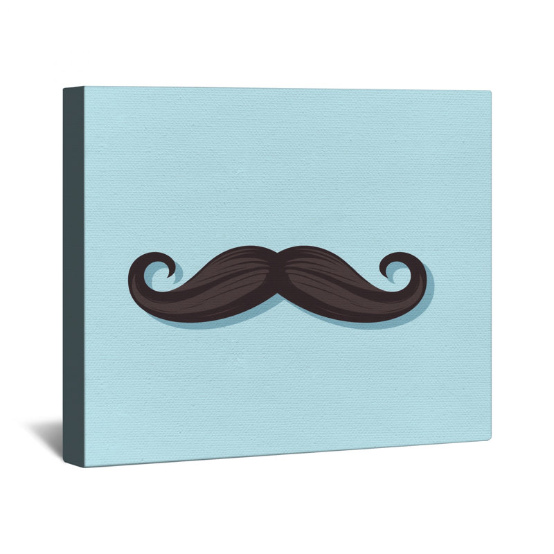 Toile tendue recourbée de moustache noire dans de nombreuses tailles, 16 x 16 pouces