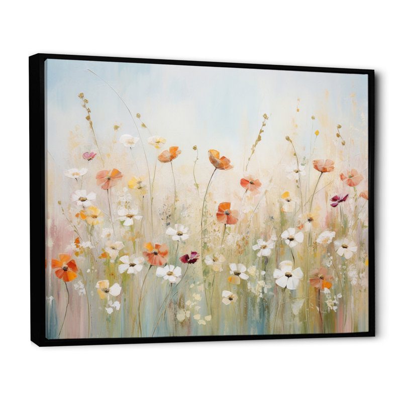 Art contemporain sur toile Meadow, Cadre flottant noir, H 24 po x l 32 po x P 1 po