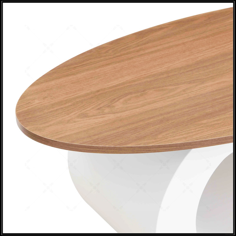 Ensemble de 2 tables basses gigognes blanches, Blanc