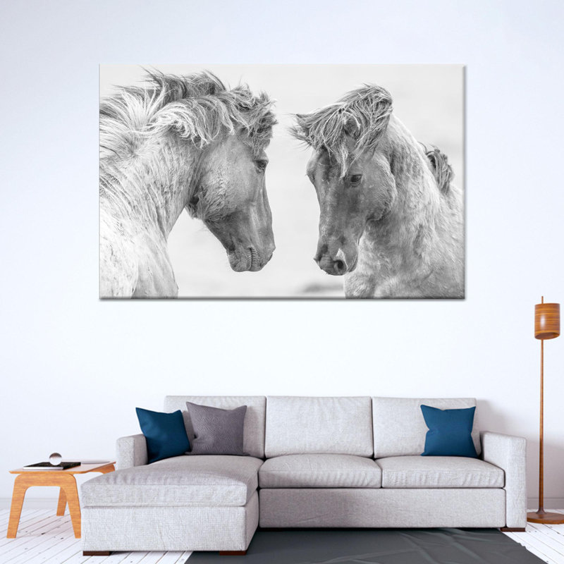 Art mural cheval élégant: toile imprimée moderne, toile tendue 1P, H: 23,6 po x l: 35,4 po