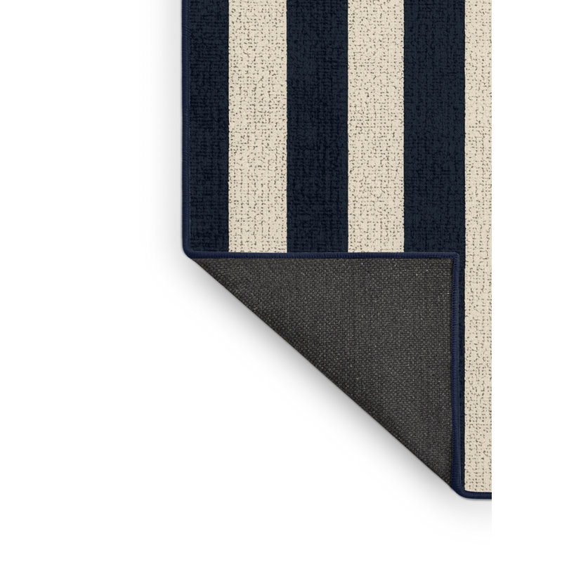 Soft Plush Fannin July 4Th Modern & Contemporary Abstract Area Rug in Gray – Navy Binding, 5x7