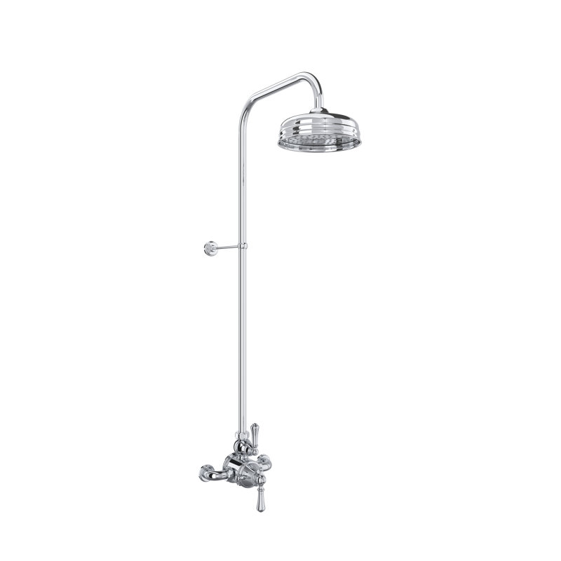 Georgian Era 3/4" Exposed Wall Mount Thermostatic Shower System, Lever Handle, Polished Chrome
