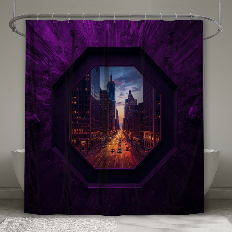 Rideaux de douche City Skyline, L 70 po x H 84 po