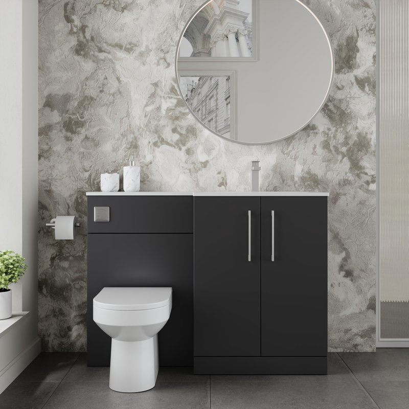 Arno 1105 mm Bathroom Vanity, Soft Black