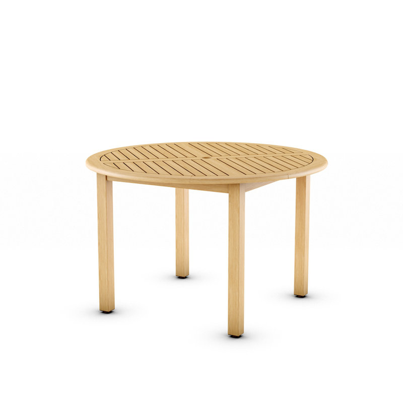 Audre Round Eucalyptus Outdoor Dining Table With Umbrella Hole , 47'' in. W 47'' in. D