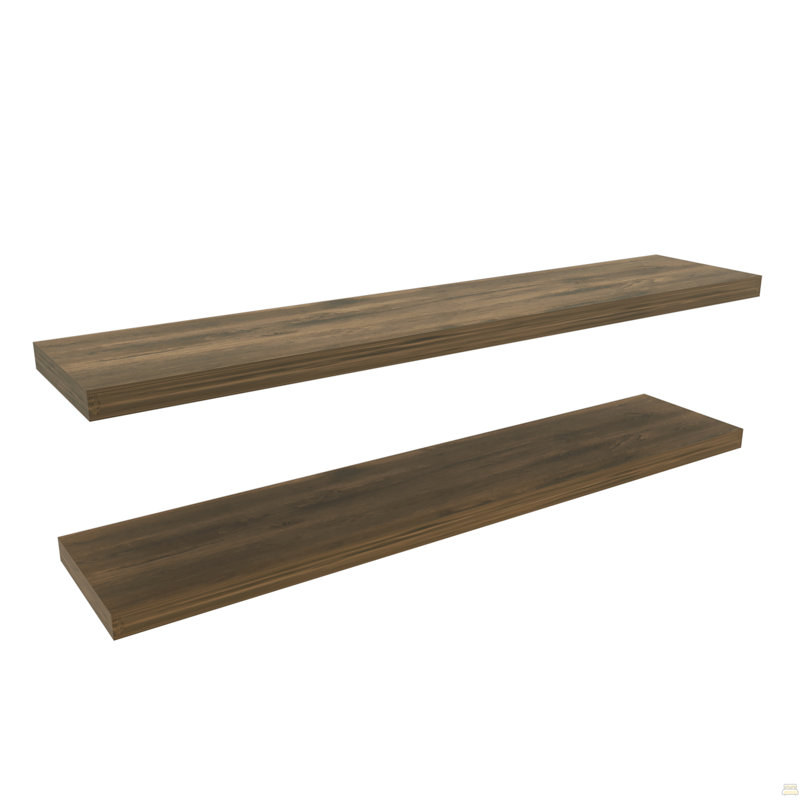 47" Wide Floating Shelves Set Of 2, Shelves For Wall Decor For Bedroom, Bathroom Storage Shelves, Book Shelves, Dark Brown