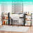 3-Tier Purse Organizer Stand With Transparent Pockets And Side Hooks - Floor Standing Handbag Storage Rack For Closet Home Living Room Organization-1925981786