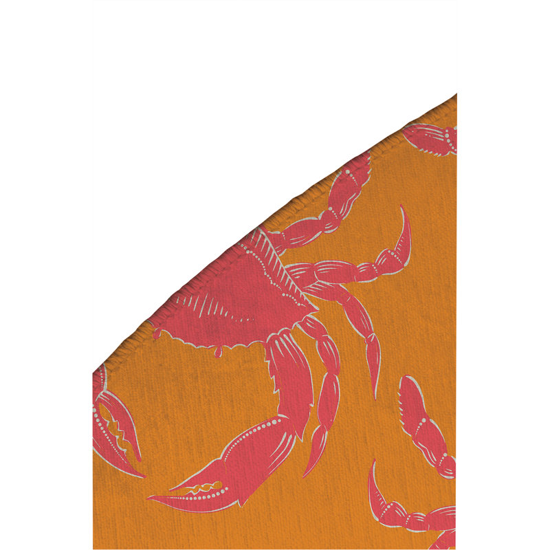 Tapis d'extérieur décoratif Crabby, Orange, Rond 5 pi