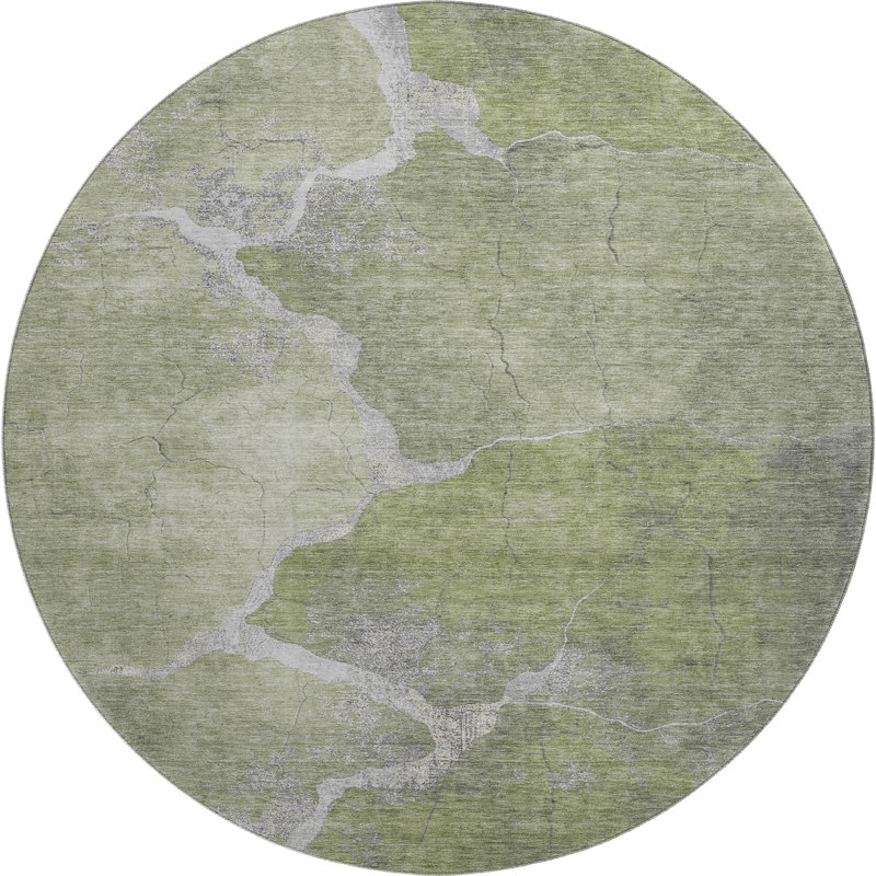 Premium Machine Washable Jakiyra AMF1889 Abstract Rug/AMF1889GE, Round 8'